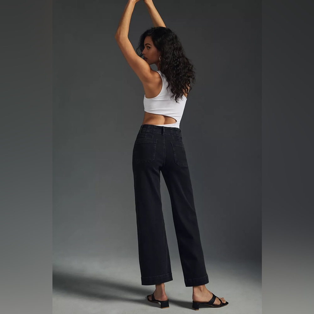 Anthropologie The Skipper Wide Leg Black Pants size 27 - Picture 3 of 8